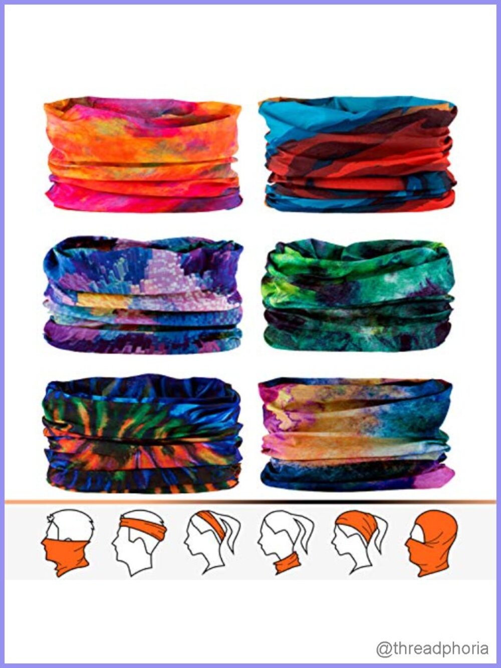 Multifunctional Neck Gaiter Face Mask Bandana Head Wrap - 12+ Ways